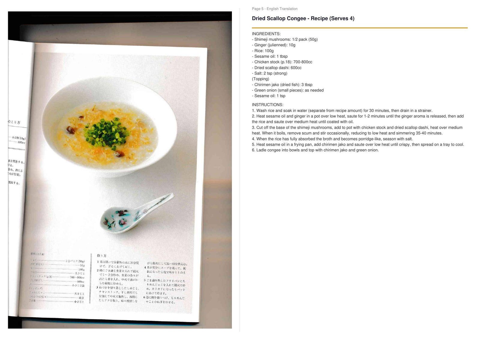 Recipe page
